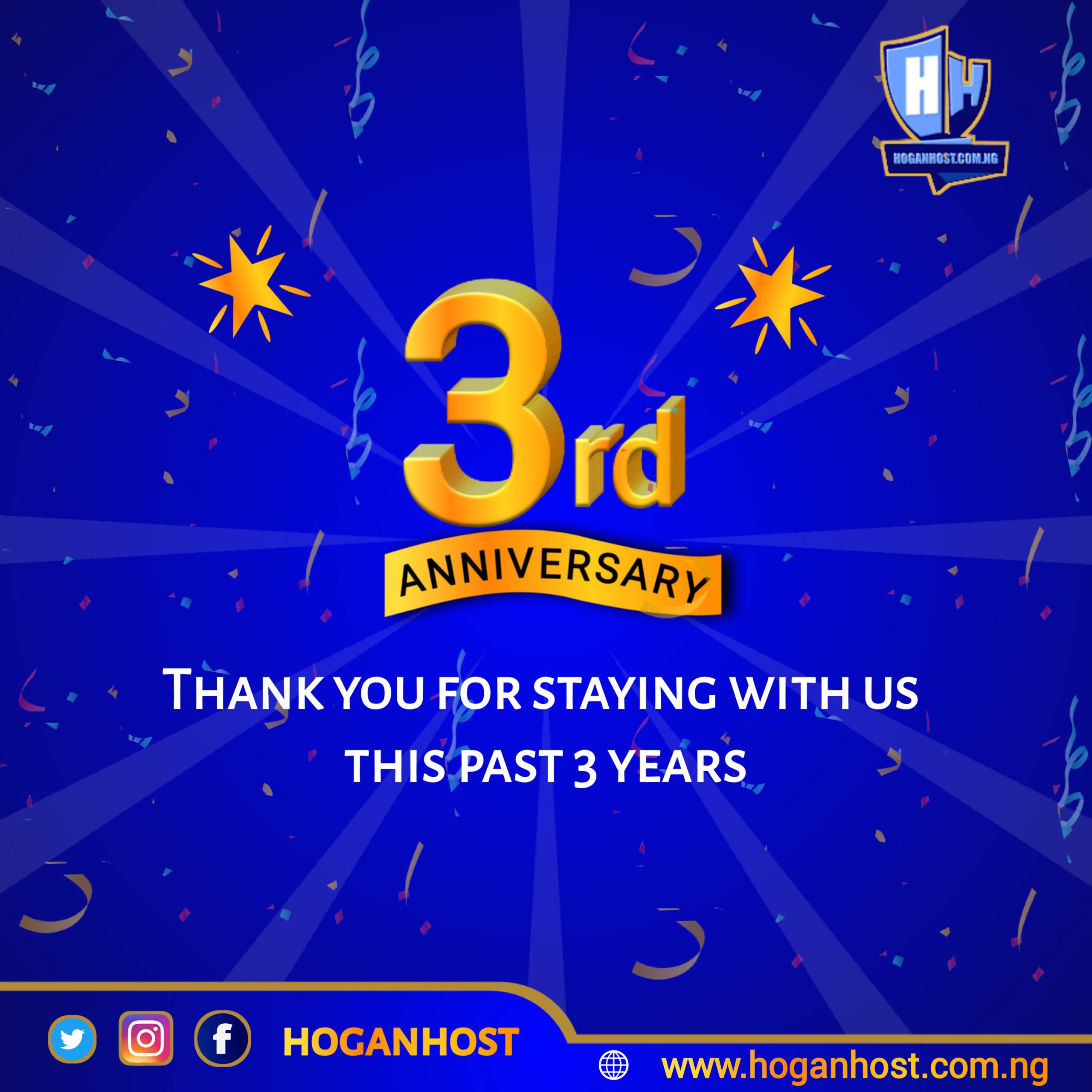 HAPPY 3rd ANNIVERSARY To HoganHost