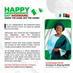 INDEPENDENCE DAY 2022: NIGERIAN AMBASSADOR TO ANGOLA HAILS NIGERIANS, URGES THEM TO COUNT THE GAINS, NOT THE LOSSES