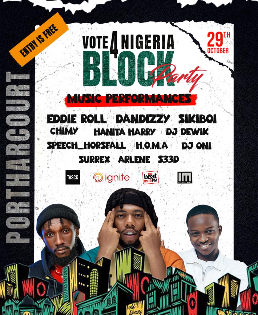 #Vote4Nigeria block party live in port Harcourt | @thisistasck